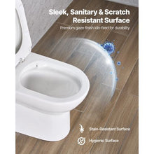 One-Piece Elongated Toilet 1.1/1.6 GPF Easy-Clean Skirted 12" Rough-In (White & Silver)