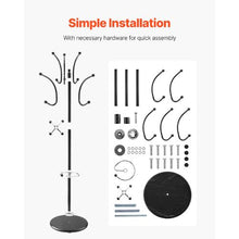 Metal Coat Rack with Umbrella Holder 14 Hooks & Marble Base – Stylish Entryway Tree for Hats Scarves Bag