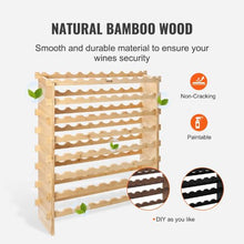 72 Bottle Wine Rack – 8-Tier Solid Bamboo Wood Storage for Kitchen & Bar – Natural Color