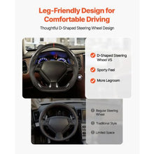 Infiniti G37 Steering Wheel 2007–2013 Carbon Fiber Flat-Bottom Design Non-Slip Leather Grip( Black)