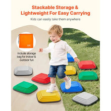 Balance Beam Stepping Stones 8 PCS Non-Slip Boards, Montessori Toy for Kids 2-6 Indoor/Outdoor Play