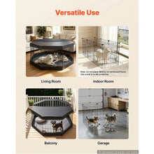 Dog Playpen 30" 8-Panel Foldable Metal Fence with Door Cover & Pad Black