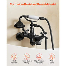 Clawfoot Tub Faucet Wall-Mount Bathtub Filler Handheld Shower Oil-Rubbed Bronze 360° Spout