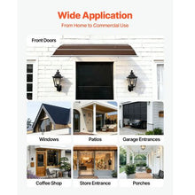 39" x 59" Door Awning Canopy with Metal Brackets Polycarbonate (Brown)