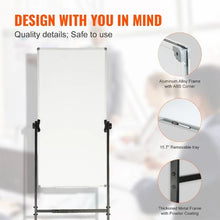 24 x 48 In Rolling Magnetic Whiteboard, Double-sided Mobile Whiteboard for Office School RW2448