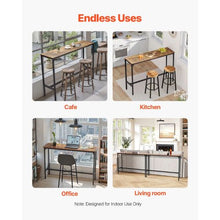 Rustic 55 In High-Top Bar Table Sturdy Metal Frame Cocktail Counter Easy Assembly