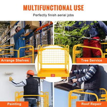 1200 lbs Forklift Safety Cage  with Lockable Swivel Wheels for Aerial Work