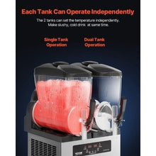 2 x 12 L  Commercial Slushy Machine 96 Cups Stainless Steel for Home Party Restaurants Cafe Bars