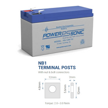 12V 9Ah F2/NB1 Terminal SLA Rechargeable Battery PS-1290 (Pack of 8)