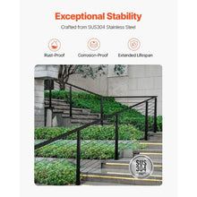 36" Black Stainless Steel Stair Railing Post with Pre-Drilled 30° Holes