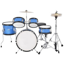 Kids Drum Set, 5-Piece 14" Junior Drum Kit with Throne, Cymbal & Drumsticks, Sky Blue