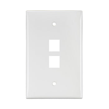 2-Port Midsize Single-Gang QUICKPORT Wallplate White 41091-2WN