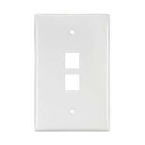 2-Port Midsize Single-Gang QUICKPORT Wallplate White 41091-2WN