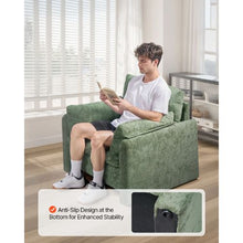 Green Modern Upholstered Accent Chair with Armrests for Living Room & Bedroom