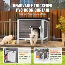 Weatherproof Outdoor Cat House with Foam Insulation PVC Door Flaps Open Roof 24"L x 20"W x 21"H