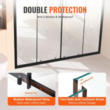 Semi-Frameless Shower Door 57.8-59 W x 70 H in Matte Black Double Sliding