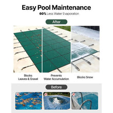 20x38 ft Inground Pool Safety Cover with Right Step Mesh Winter Cover with Hardware