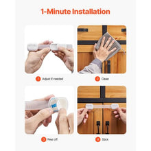 Child Safety Strap Locks Adjustable Baby Proof Cabinet Locks with 3M Adhesive No Drilling Required (Pack of 8)