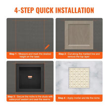 16 x 16 Inch Shower Niche Ready for Tile Recessed Wall Shelf with Single Divider (Black)