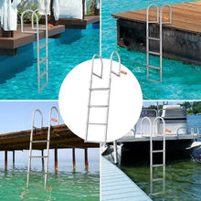 Removable 4-Step Dock Ladder 500 lbs Capacity Aluminum Nonslip Rubber Mat DLR4