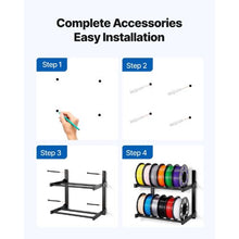 2-Tier 3D Printer Filament Wall Storage Shelf with Wheels