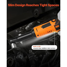 3/8 Inch Cordless Ratchet Wrench with Two Batteries Charger Sockets Adaptor and Extension Bar