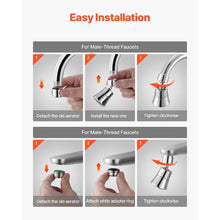 15/16" 360° Swivel Faucet Aerator, 5-Function Sink Sprayer Attachment with 55/64" Adapter