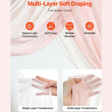 21' Ft Blush Pink with Ivory Wedding Arch Draping Fabric Reception Backdrop Wedding Decoration Artificial Wedding Arch Flowers Kit XH-HQ05 (Pack of 4)