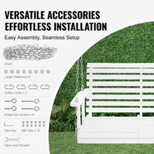 4 FT Wooden Porch Swing Outdoor Patio & Garden Bench with Chains Heavy Duty 880 lbs Capacity (White)