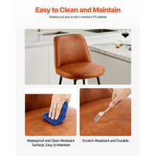 27 Inch Bar Stool Set with Backrest and Metal Legs for Kitchen Dining Room (Brown)