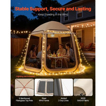 10 x 9.2 ft Pop-Up Screen Tent with Awning, 4–8 Person Screened Canopy Shelter with Netting Sides & Carry Bag – Beige