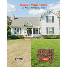 15-Inch Rolling Lawn Aerator 42-Spike Push Roller with 60-Inch Handle Fillable Drum
