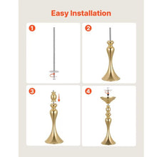 Wedding Flower Vase 15" Gold Crystal Centerpiece Vase for Wedding & Party Decor (16 PCS)