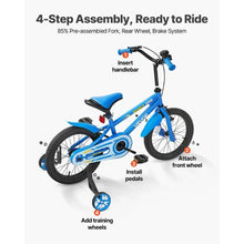 Kids 14" BMX Style Bike with Training Wheels – Easy-Assemble Bicycle for Boys & Girls (Rider Height 2.95–3.77 ft)