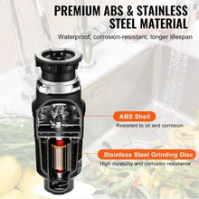 1/2HP 3450RPM Continuous Feed Garbage Disposal with EZ Connect Power Cord & Splash Guard for Kitchen Sinks