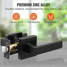 Passage Door Handle Matte Black Door Lever for Hallways, Closets, Meeting Spaces (Pack of 5)