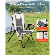 Heated Camping Chair – High Back Folding Chair with 3 Heat Settings & Cup Holder