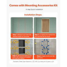 16 x 24 Inch Dual Shower Niches with Adjustable Shelves Waterproof (Black)