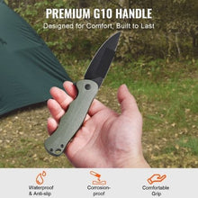 Folding Pocket Knife 3.5" D2 Steel Blade G10 Handle EDC Knife with Clip