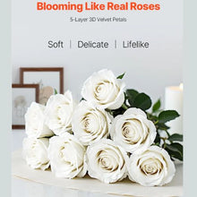 White Roses Realistic Bouquet for Xmas Home Decor Artificial Flowers (120 PCS)