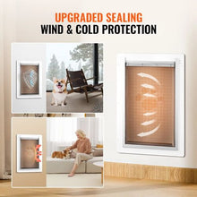 9.29" x 13.19" Pet Door Metal Frame with Lock and 3-Flap System Weatherproof Doggy Door Easy to Install in Interior for Pets