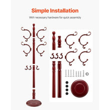 Modern Wooden Coat Rack Stand with Weighted Base 11 Hooks Hall Tree for Entryway Bedroom & Living Room