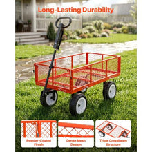 900 LBS Steel Garden Cart Heavy-Duty Wagon with 10" Tires & Detachable Panels