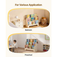 3-Tier Montessori Bookshelf with Front Facing Design & Dual Hooks