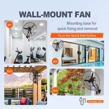 30″ Wall-Mount Misting Fan | 9500 CFM High-Velocity Waterproof Oscillating (Black)