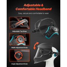Auto Darkening Welding Helmet – True Color Solar Powered Hood with 4 Arc Sensors Shade 4/5-9/9-13