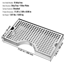Beer Drip Tray 304 Stainless Steel with 4 Non-Slip Rubber Pads for Bar Coffee Shop DT-2378