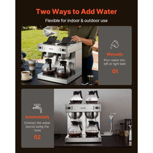 Commercial Drip Coffee Maker 24 Cups 4 Carafes Dual-Head Brewer Stainless Steel for Restaurant & Office