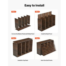 Wood Literature Organizer 36 Compartments Adjustable Shelves Countertop File Sorter (Brown)