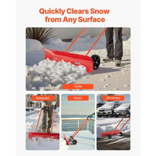 37.8 In Portable Snow Shovel with Wheels – Bi-Directional Blade & 90° Adjustable Handle